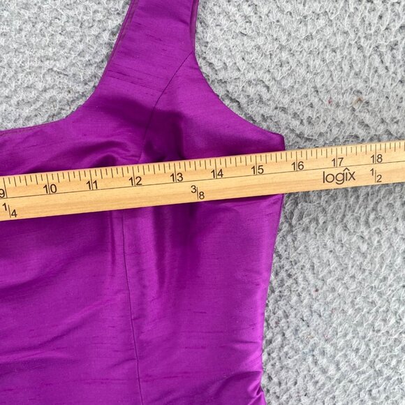 Ann Taylor Dress Womens 2 Purple Silk Sheath Sleeveless U Neck Knee Length Beads - Picture 7 of 9